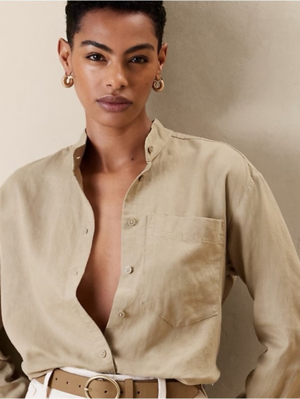 Banana Republic Linen Blend Shirt -Beige